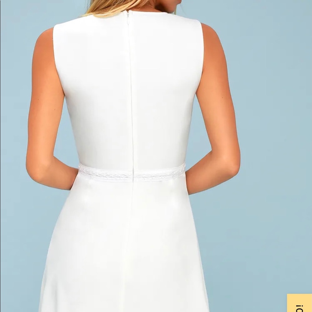 Lulus Florentine white crochet lace skater dress